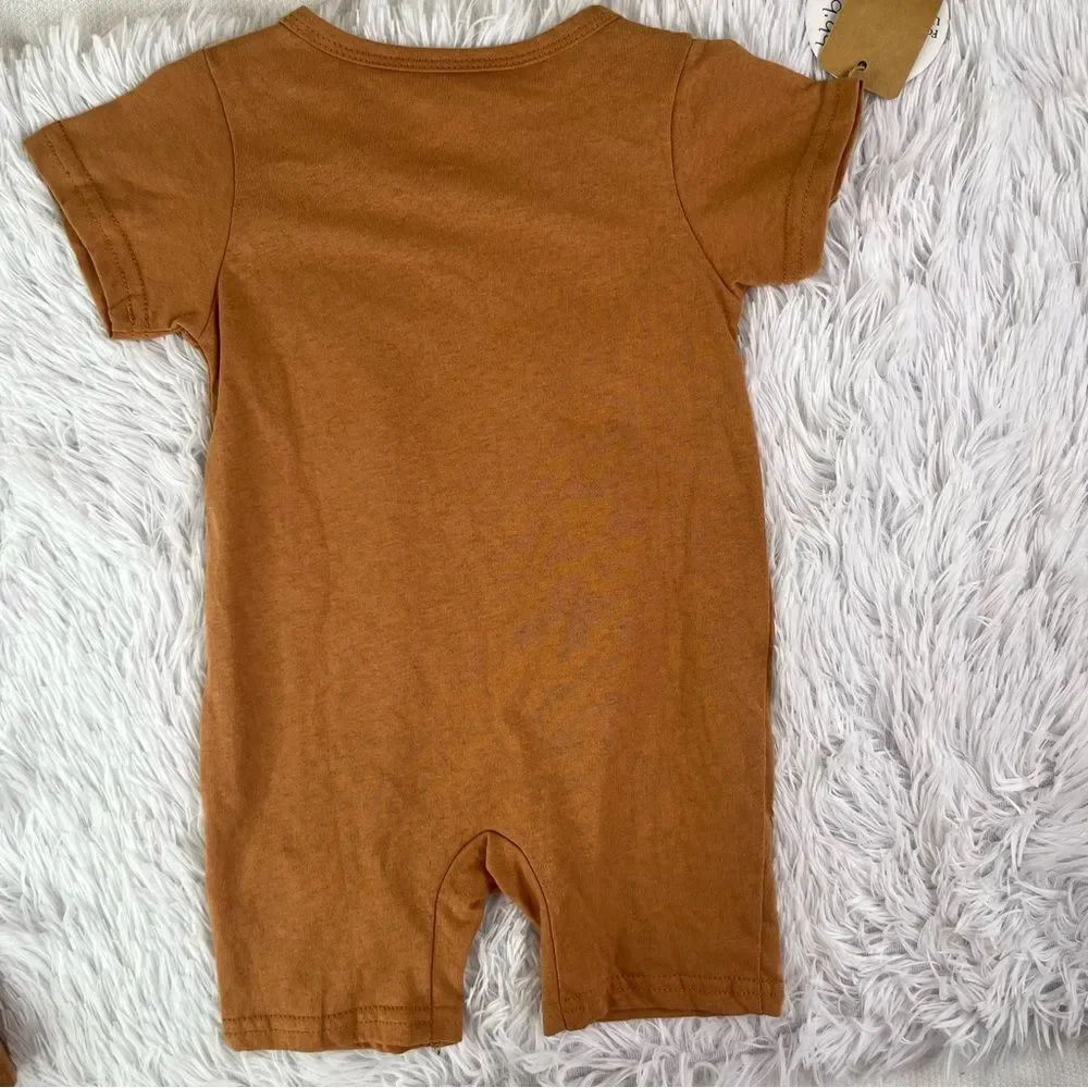 Kids Brown Bodysuit Set Baby Size 6-9M New
